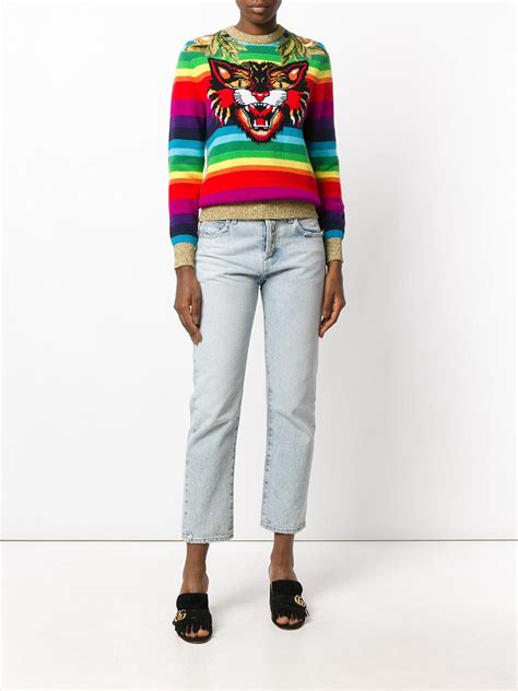 gucci women jumper|Gucci tiger sweater women.